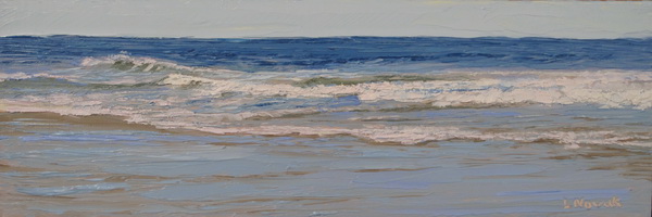 image of painting "Blue Water, Choppy Waves"